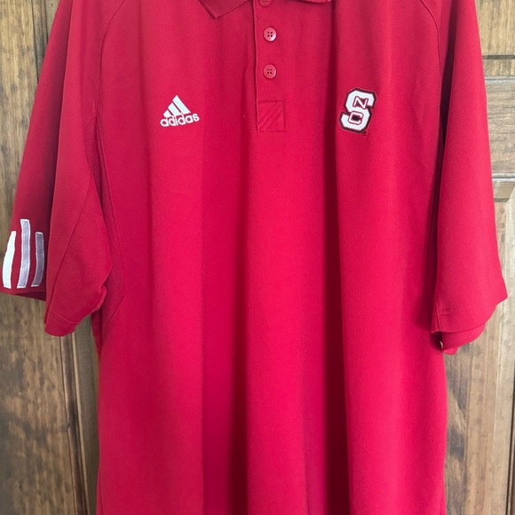 Adidas NC State Wolfpack Shirt Mens 2XL Red Collard Shirt - Picture 6 of 6